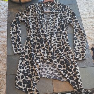 Maurices Black and Gray Animal Print Cardigan